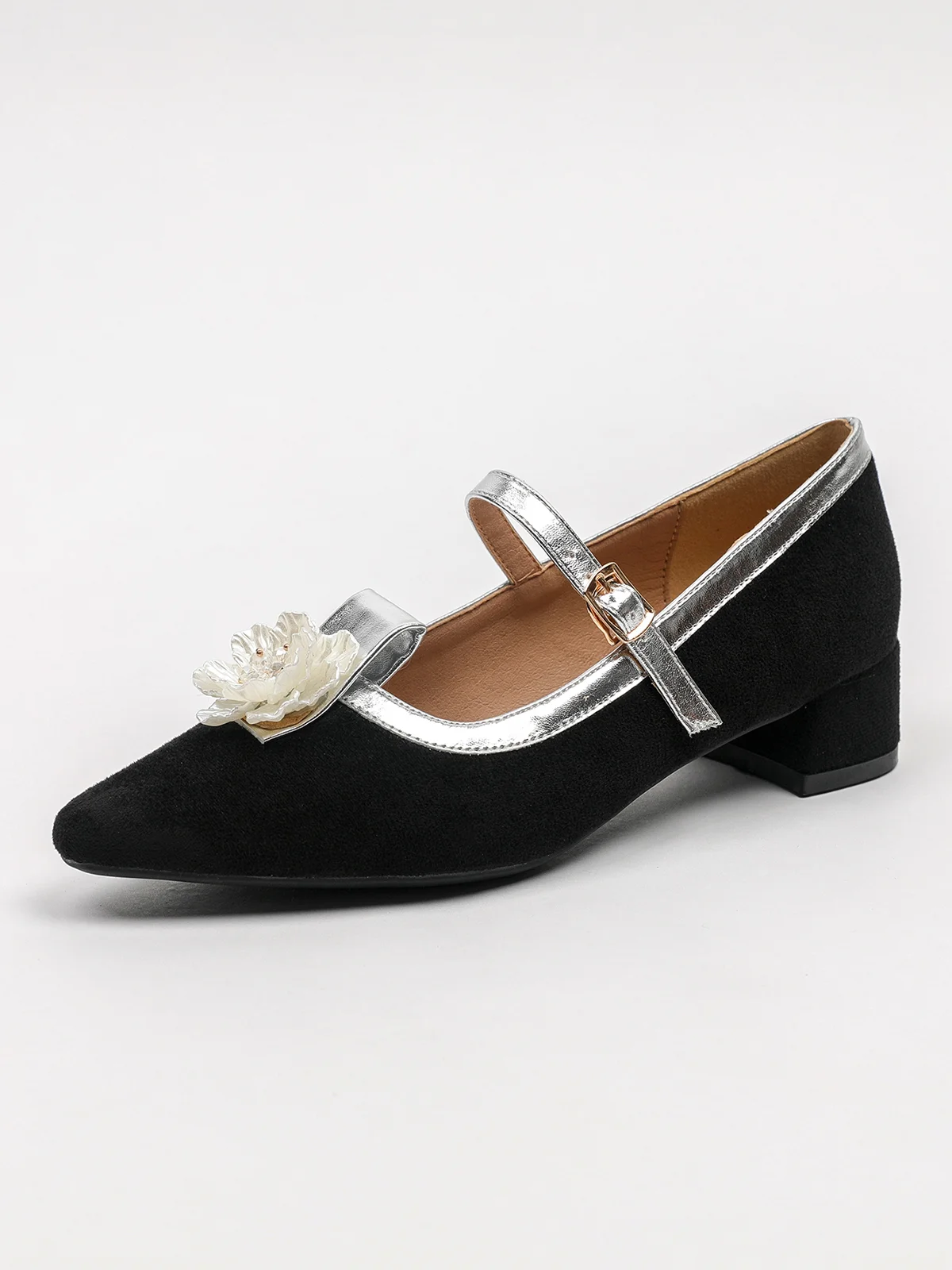 Elegant Flower Adjustable Buckle Mary Jane Shoes