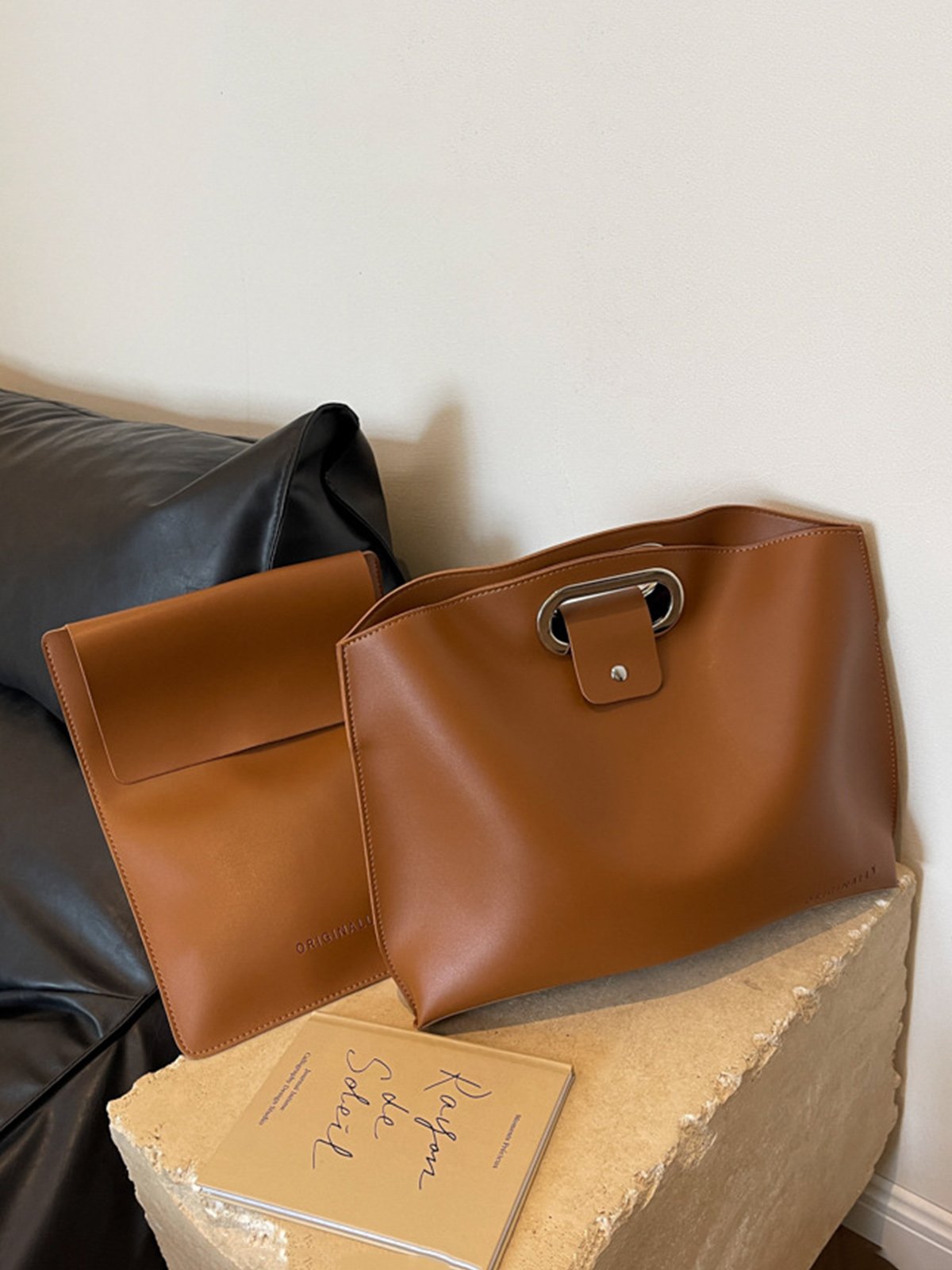 Large Capacity Clutch Bag Commuting Handbag With Small Bag Inside