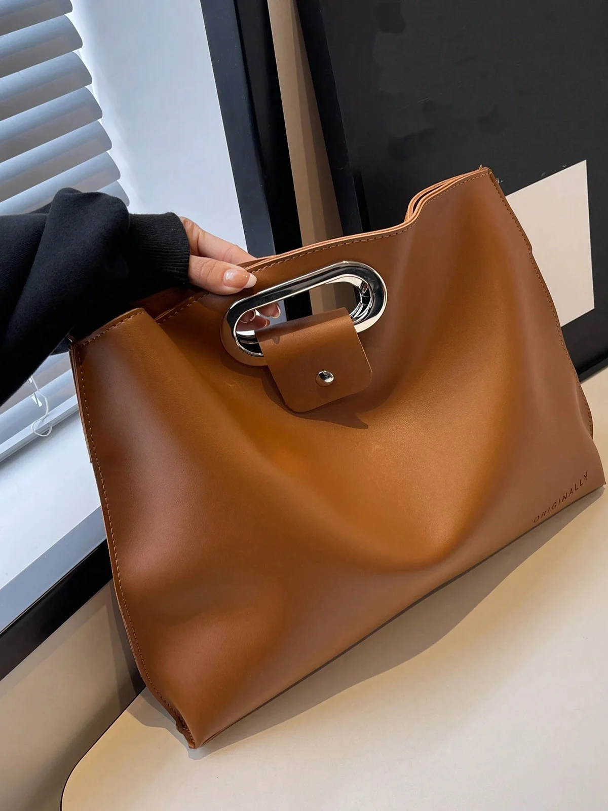Large Capacity Clutch Bag Commuting Handbag With Small Bag Inside