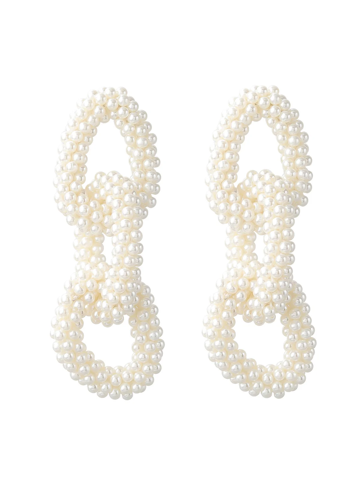 Elegant Imitation Pearl Beaded Chain Drop Earrings