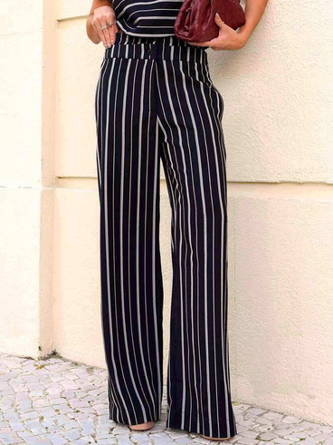 Regular Fit Striped Printing Urban Pants