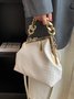 Casual Woven Metal Clutch Chain Handbag with Crossbody Strap