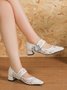 Elegant Floral Lace Rhinestone Velcro Mary Jane Shoes